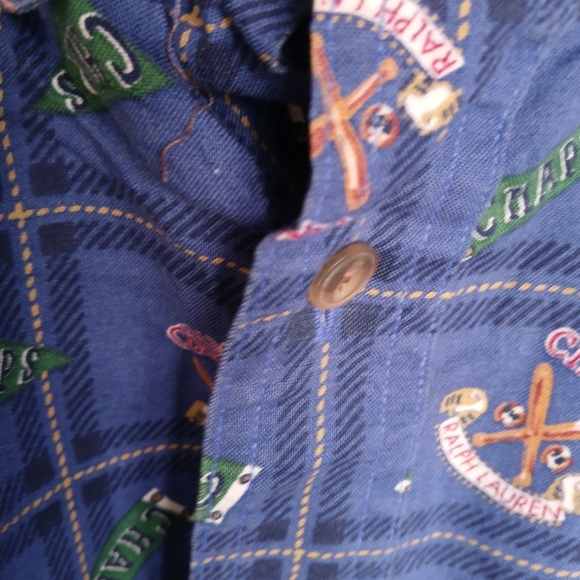 💎 CHAPS Ralph Lauren Men's Shirt Button Down Vintage Baseball Print #0271 - Picture 3 of 12